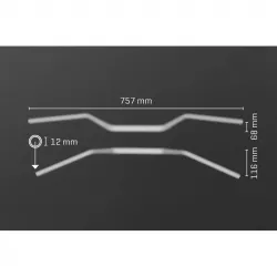 Guidon aluminium conifie noir ERGO Wunderlich