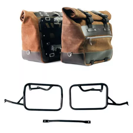 Set split leather panniers Cult Colorado Brown + frames Unit Garage BMW R 12 NineT - 40/50 liters