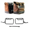 Paire de sacoches cuir fendu Cult Colorado Brown + cadres Unit Garage BMW R 12 NineT - 40/50 litres