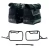 Paire de sacoches cuir fendu Cult Jet Black + cadres Unit Garage BMW R 12 NineT - 40/50 litres