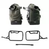 Paire de sacoches toile Cult vert/marron + cadres Unit Garage BMW R 12 NineT - 40/50 litres
