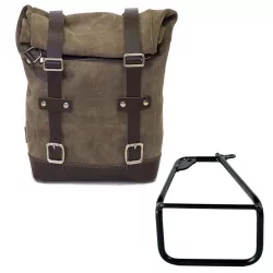 Unit Garage Moss Grey leather pannier set + left-hand bracket BMW R 12 NineT - 10/14 liters