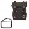 Green/brown canvas bag + right bracket Unit Garage BMW R 12 NineT - 10/14 liters