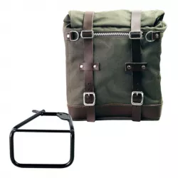 Unit Garage Set green Scram panniers + right-hand bracket BMW R 12 NineT - 22/30 liters