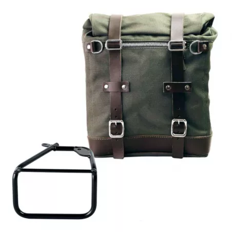 Unit Garage Set green Scram panniers + right-hand bracket BMW R 12 NineT - 22/30 liters