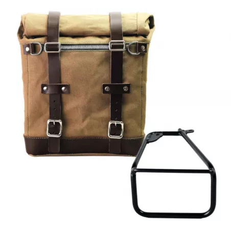 Unit Garage Set beige Scram panniers + left-hand bracket BMW R 12 NineT - 22/30 liters