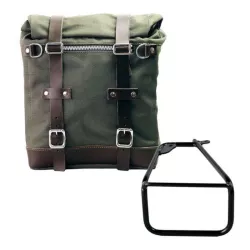 Unit Garage Set green Scram panniers + left-hand bracket BMW R 12 NineT - 22/30 liters