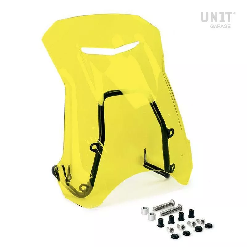 Pare-brise et support GPS Unit Garage BMW R NineT Scrambler & Pure - jaune