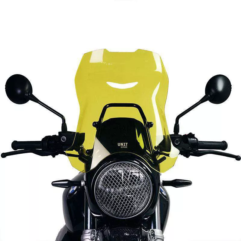 Pare-brise XL et support GPS Unit Garage BMW R NineT - jaune