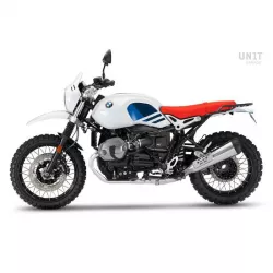 Garde-boue arrière Paris-Dakar avec plaque d'immatriculation Unit garage BMW R NineT - blanc