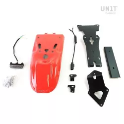 Paris Dakar rear mudguard with Unit garage BMW R NineT number plate - red