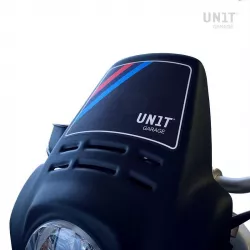 Autocollant saute-vent Fenouil Unit Garage BMW R NineT - noir/bleu/rouge