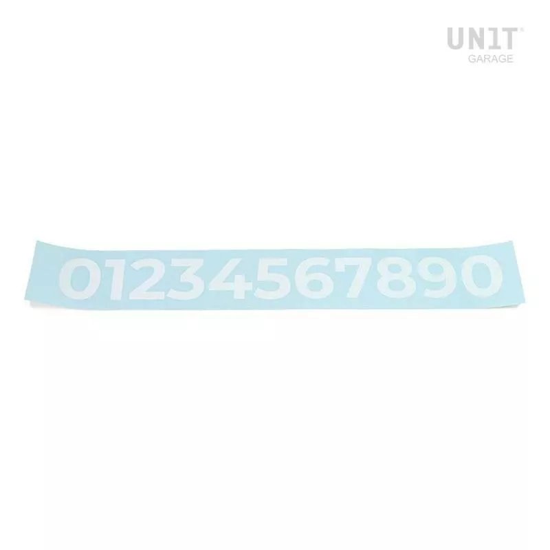 Unit Garage Number sticker - white