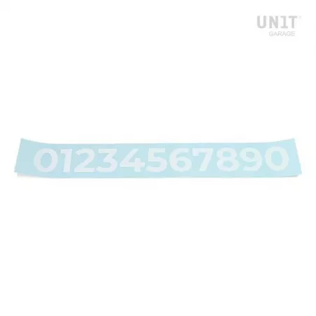 Autocollant numéro Unit Garage - blanc