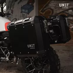 Paire de valises Atlas + cadres noirs Unit Garage BMW R NineT - 34/40 litres