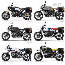 Paire de valises Atlas + cadres noirs Unit Garage BMW R NineT - 34/40 litres