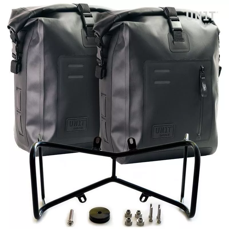 Set Khali panniers on symmetrical double frame Unit Garage BMW R NineT - 20/26 liters