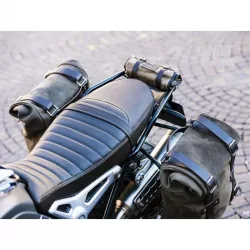 Moss Grey split leather bag set + BMW R NineT Unit Garage holder - 22/30 liters