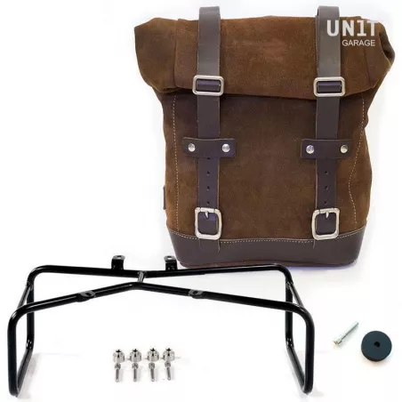 Set split leather bag Colorado Brown + support Unit Garage BMW R NineT - 22/30 liters
