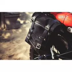 Unit Garage Jet Black leather pannier set + right-hand bracket BMW R NineT - 22.30 liters