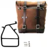 Unit Garage Colorado Brown leather pannier set + right-hand bracket BMW R NineT - 22/30 liters