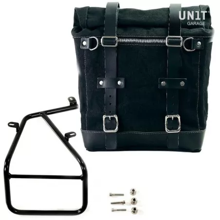 Unit Garage Set black/black Scram panniers + right-hand bracket BMW R NineT - 22/30 liters
