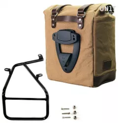 Unit Garage Set beige Scram panniers + right-hand bracket BMW R NineT - 22/30 liters