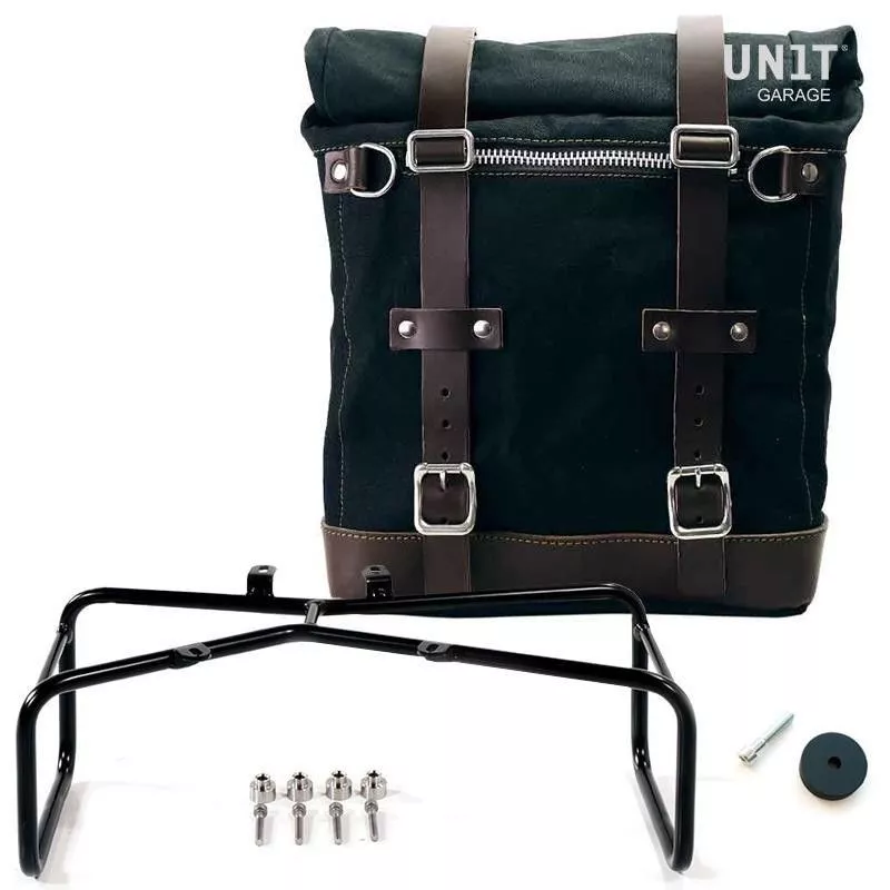 Set sacoche Scram noire + support Unit Garage BMW R NineT - 22/33 litres