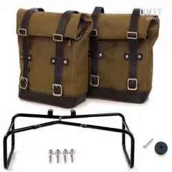 Set 2 beige canvas bags + BMW R NineT Unit Garage stand - 20/28 liters