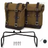 Set 2 beige canvas bags + BMW R NineT Unit Garage stand - 20/28 liters