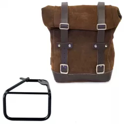 Unit Garage Colorado Brown leather pannier set + right-hand bracket BMW R 12 NineT - 10/14 liters