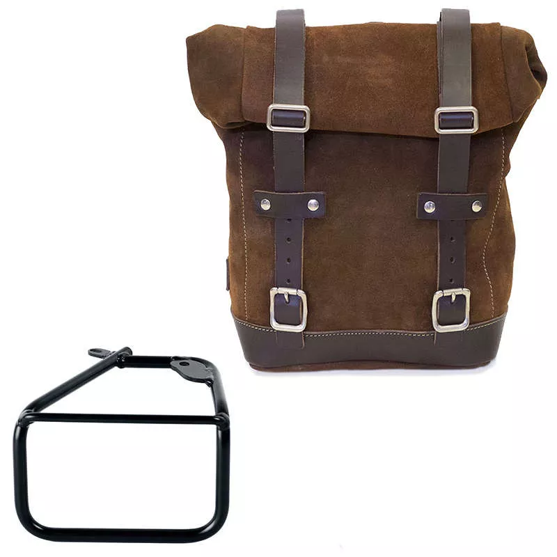 Unit Garage Colorado Brown leather pannier set + right-hand bracket BMW R 12 NineT - 10/14 liters