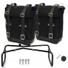 Set 2 sacoches cuir + support double Unit Garage BMW R NineT 10/14 litres - Jet Black