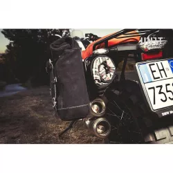 Set 2 leather panniers + double mount Unit Garage BMW R NineT 10/14 liters - Jet Black