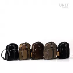 Sacoche de réservoir en cuir Unit Garage - Jet Black