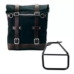 Set sacoche Scram noire + support gauche Unit Garage BMW R 12 NineT - 22/30 litres