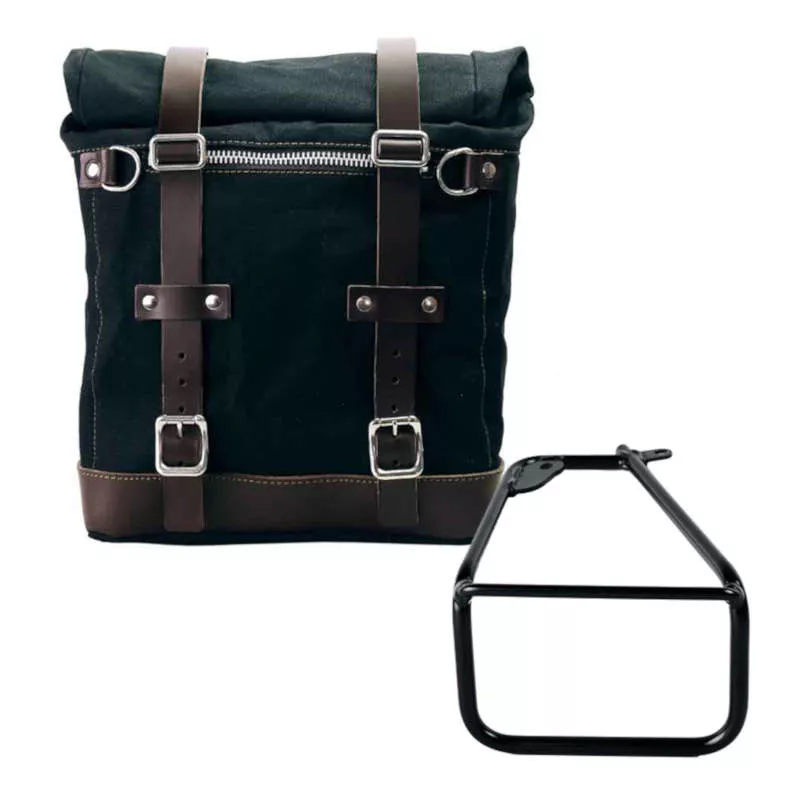 Set sacoche Scram noire + support gauche Unit Garage BMW R 12 NineT - 22/30 litres