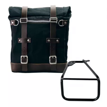 Set sacoche Scram noire + support gauche Unit Garage BMW R 12 NineT - 22/30 litres