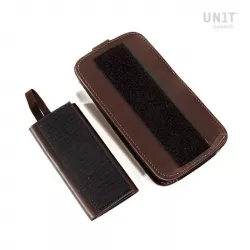 Leather phone holder for Unit Garage tank - brown