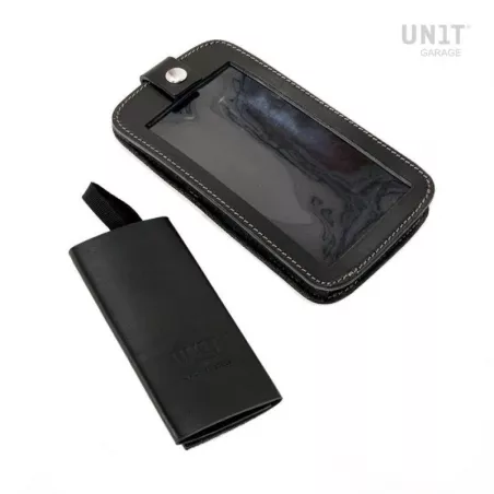 Leather phone holder for Unit Garage tank - black