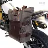 Silver aluminium bag holder Unit Garage BMW R NineT - brown