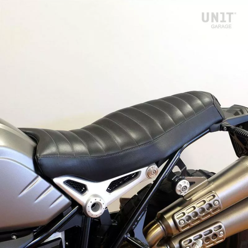 Selle en cuir Tandem Unit Garage BMW R NineT - noir