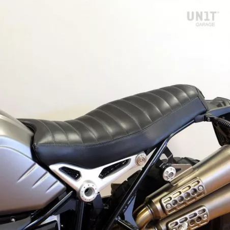 Selle en cuir Tandem Unit Garage BMW R NineT - noir