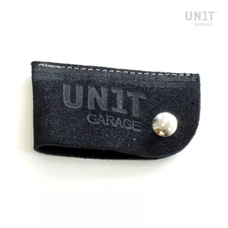 Jet Black leather key case Unit Garage