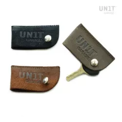 Jet Black leather key case Unit Garage