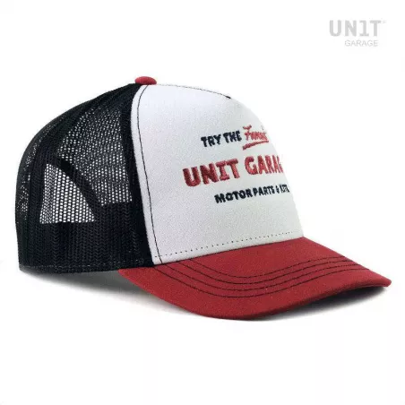 Casquette Trucker Vintage Unit Garage - rouge/blanc