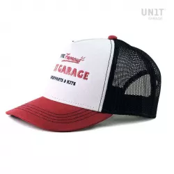 Casquette Trucker Vintage Unit Garage - rouge/blanc