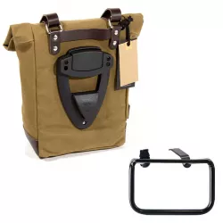 Beige canvas bag + left bracket Unit Garage BMW R 12 GS - 10/14 liters