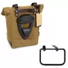 Beige canvas bag + left bracket Unit Garage BMW R 12 GS - 10/14 liters