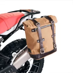 Beige canvas bag + left bracket Unit Garage BMW R 12 GS - 10/14 liters
